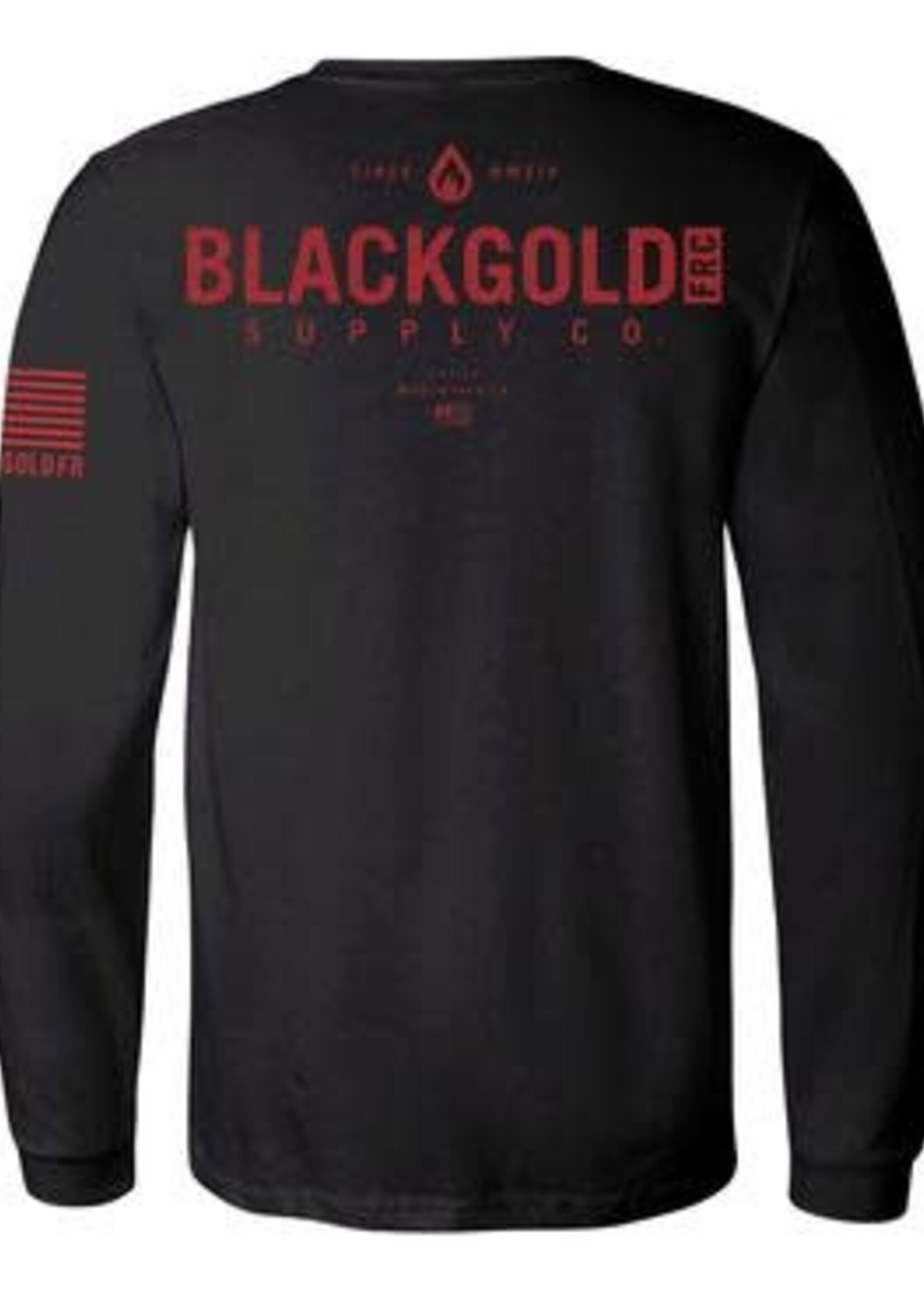 Black Gold Supply Co (1632) Black Gold FRC Long Sleeve Shirt - Black & Red - Large