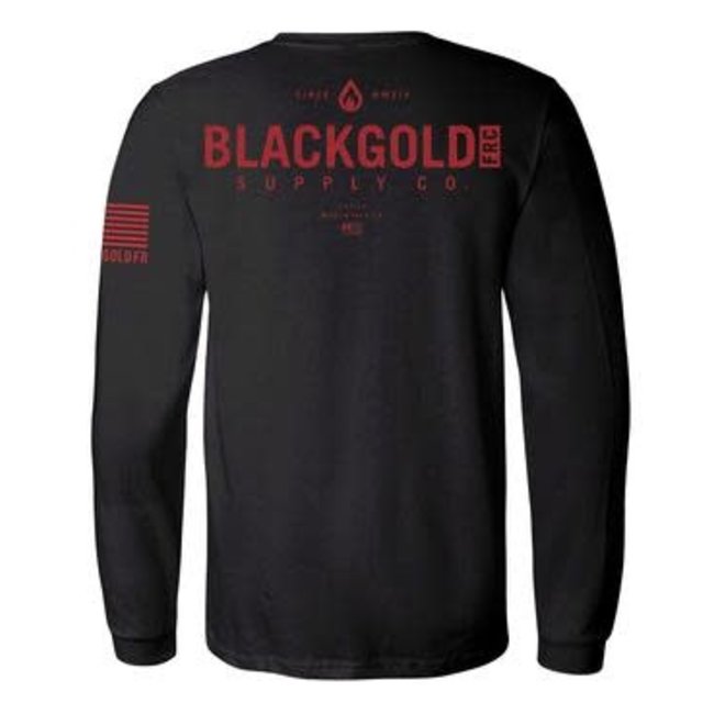 Black Gold Supply Co (1632) Black Gold FRC Long Sleeve Shirt - Black & Red - Large