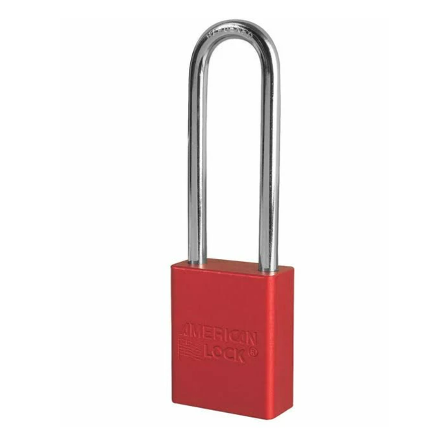 American Lock (1084) LOTO Lock Red 3" Shackle
