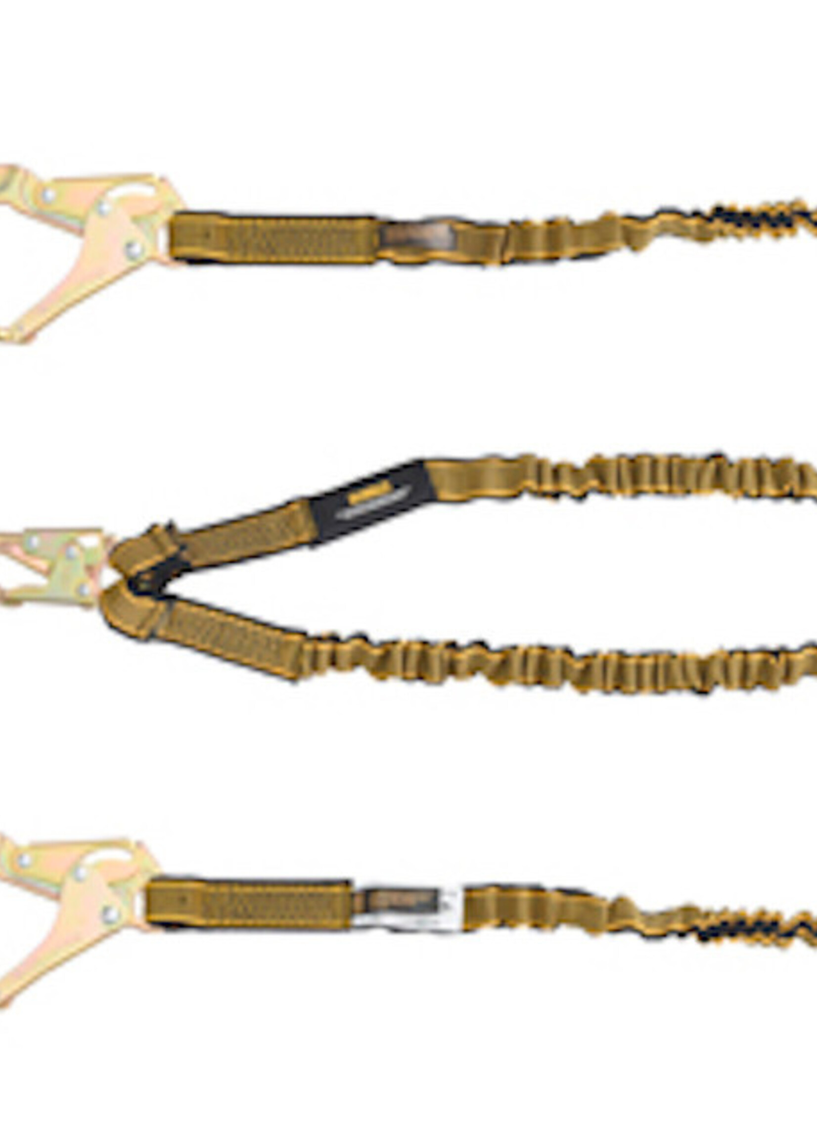 DEWALT (1805) DEWALT 6 Ft. Lanyard, Twin, Internal Absorber Lanyard, With Steel Snap Hook on D-Ring End and Steel Rebar Hooks on Anchor End