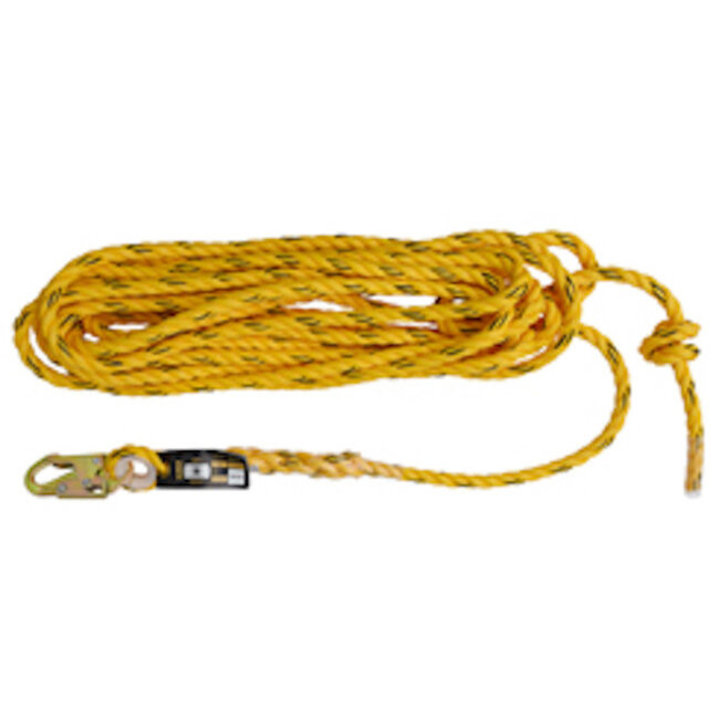 DEWALT (1794) DEWALT Vertical Lifeline - Polysteel Rope - Snap Hook With Tapered End - 25'