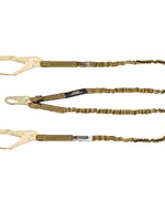 DEWALT (1816) DEWALT 6 Ft. Lanyard, Twin, Internal Absorber, 4' to 6' Stretch Lanyard with Steel Snaphook on D-Ring End and Steel Rebar Hooks on Anchor End.