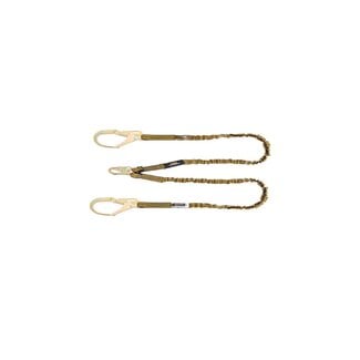 DEWALT (1816) DEWALT 6 Ft. Lanyard, Twin, Internal Absorber, 4' to 6' Stretch Lanyard with Steel Snaphook on D-Ring End and Steel Rebar Hooks on Anchor End.