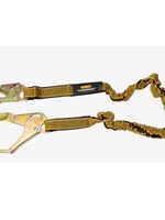 DEWALT (1793) DEWALT 6 Ft. Lanyard, Single, Internal Absorber, 4' to 6' Stretch Lanyard With Steel Snap Hook on D-Ring End and Steel Rebar Hook on Anchor End
