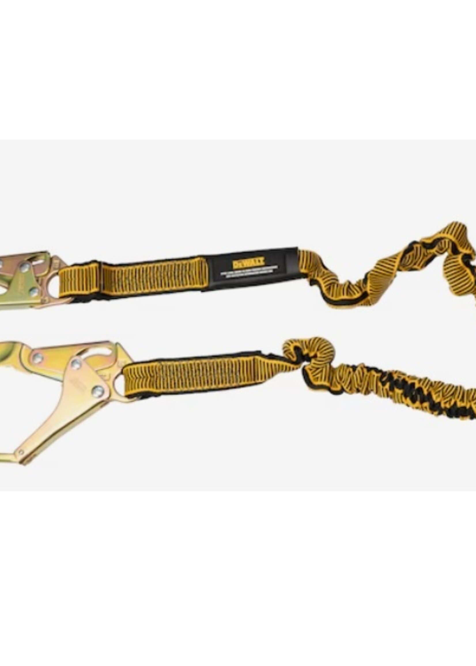 DEWALT (1793) DEWALT 6 Ft. Lanyard, Single, Internal Absorber, 4' to 6' Stretch Lanyard With Steel Snap Hook on D-Ring End and Steel Rebar Hook on Anchor End