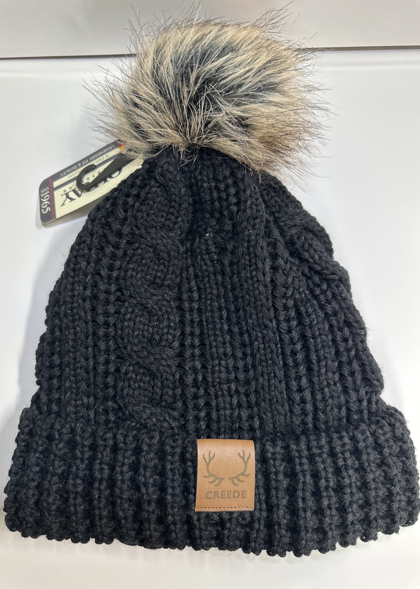 Ouray Ouray Cableknit Creede Beanie Faux Pom