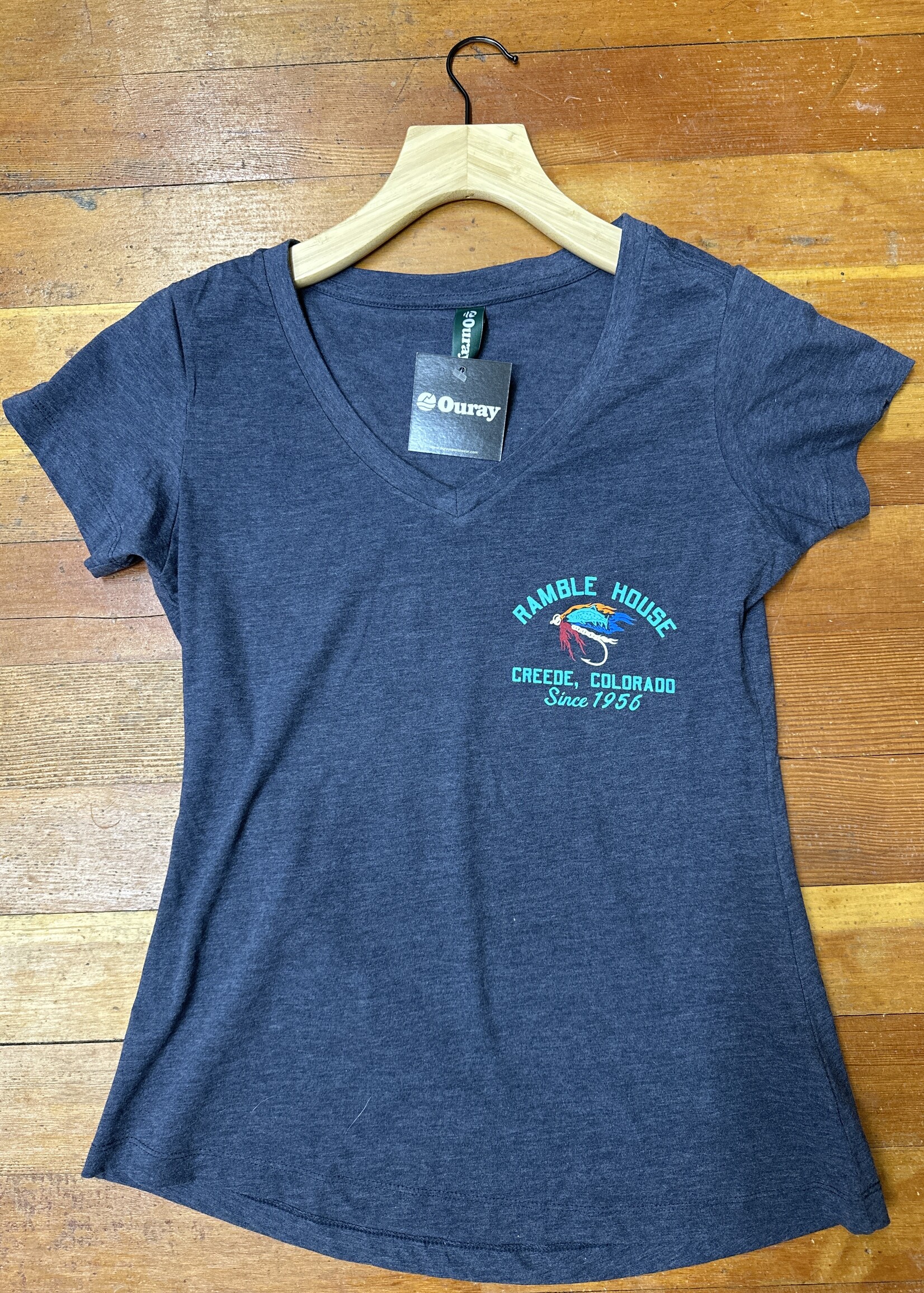 Ouray Ouray W's Essential SS Deep V T Navy Heather Ramble 1956