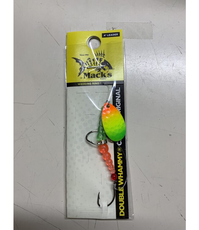 Mack's Lure Inc. MACKS DOUBLE WHAMMY SZ4 RAINBOW/FLO CHT/FLO FIR OR