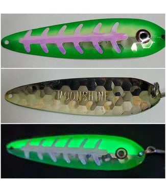 Moonshine Lures MOONSHINE LURES HALF MOON MAGNUM SILVER GREEN SLICE (HM-GS-S)