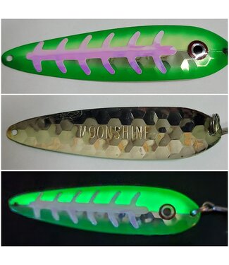 Moonshine Lures MOONSHINE LURES HALF MOON SILVER MAGNUM GREEN SLICE (HM-GS-S)