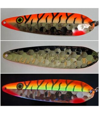 Moonshine Lures MOONSHINE LURES HALF MOON MAGNUM TANGERINE TIGER SILVER (HM-TT-S)