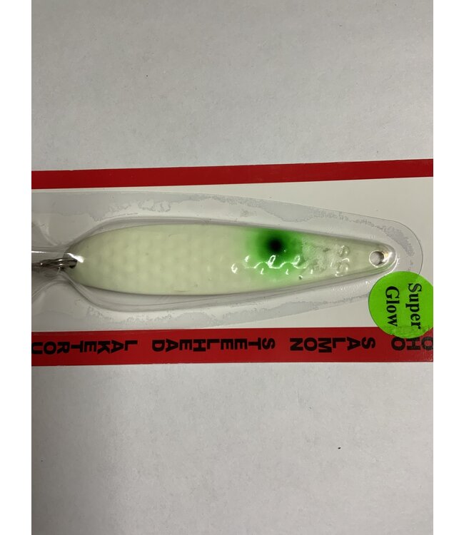 DREAMWEAVER LURE COMPANY (SS1929) DREAMWEAVER SUPER SLIM SPOON SUPER GLOW GREEN EYE GLOW GHOST