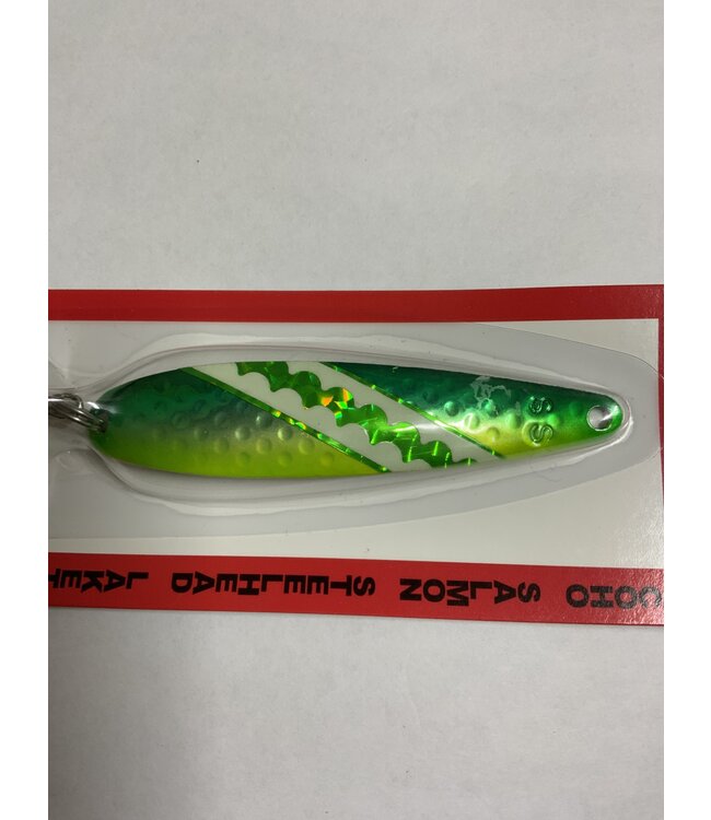 DREAMWEAVER LURE COMPANY (SS1101) DREAMWEAVER SUPER SLIM SPOON GREEN DOLPHIN GLOW