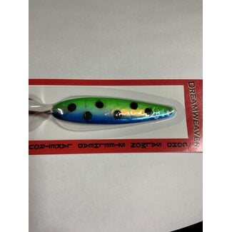 DREAMWEAVER LURE COMPANY Dreamweaver DW Super Slim Spoon Super Slim SS1435 UV Blue/Green Spotted Dolphi