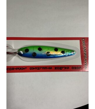 DREAMWEAVER LURE COMPANY Dreamweaver DW Super Slim Spoon Super Slim SS1435 UV Blue/Green Spotted Dolphi
