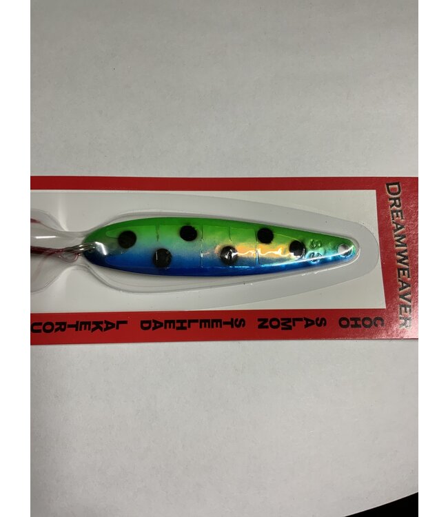 DREAMWEAVER LURE COMPANY Dreamweaver DW Super Slim Spoon Super Slim SS1435 UV Blue/Green Spotted Dolphi