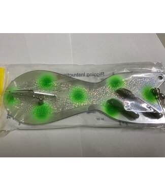 DREAMWEAVER LURE COMPANY DREAMWEAVER SPIN DOCTOR FLASHER 10" CHROME GREEN DOTS (SD70957L-10)