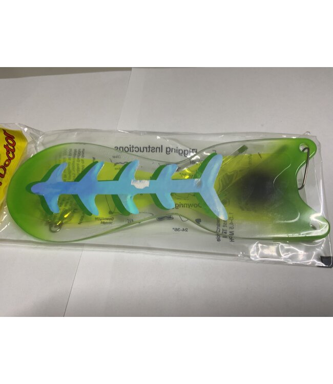 (SD70120-8) DREAMWEAVER SPIN DOCTOR FLASHER 8" UV GREEN YELLOW