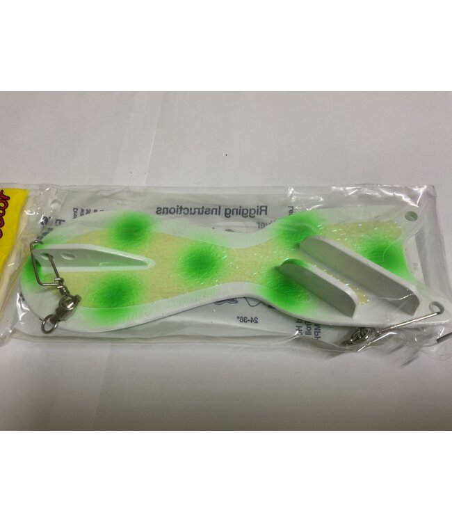 DREAMWEAVER LURE COMPANY (SD70036-8) DREAMWEAVER SPIN DOCTOR FLASHER 8" GREEN DOT CRUSH