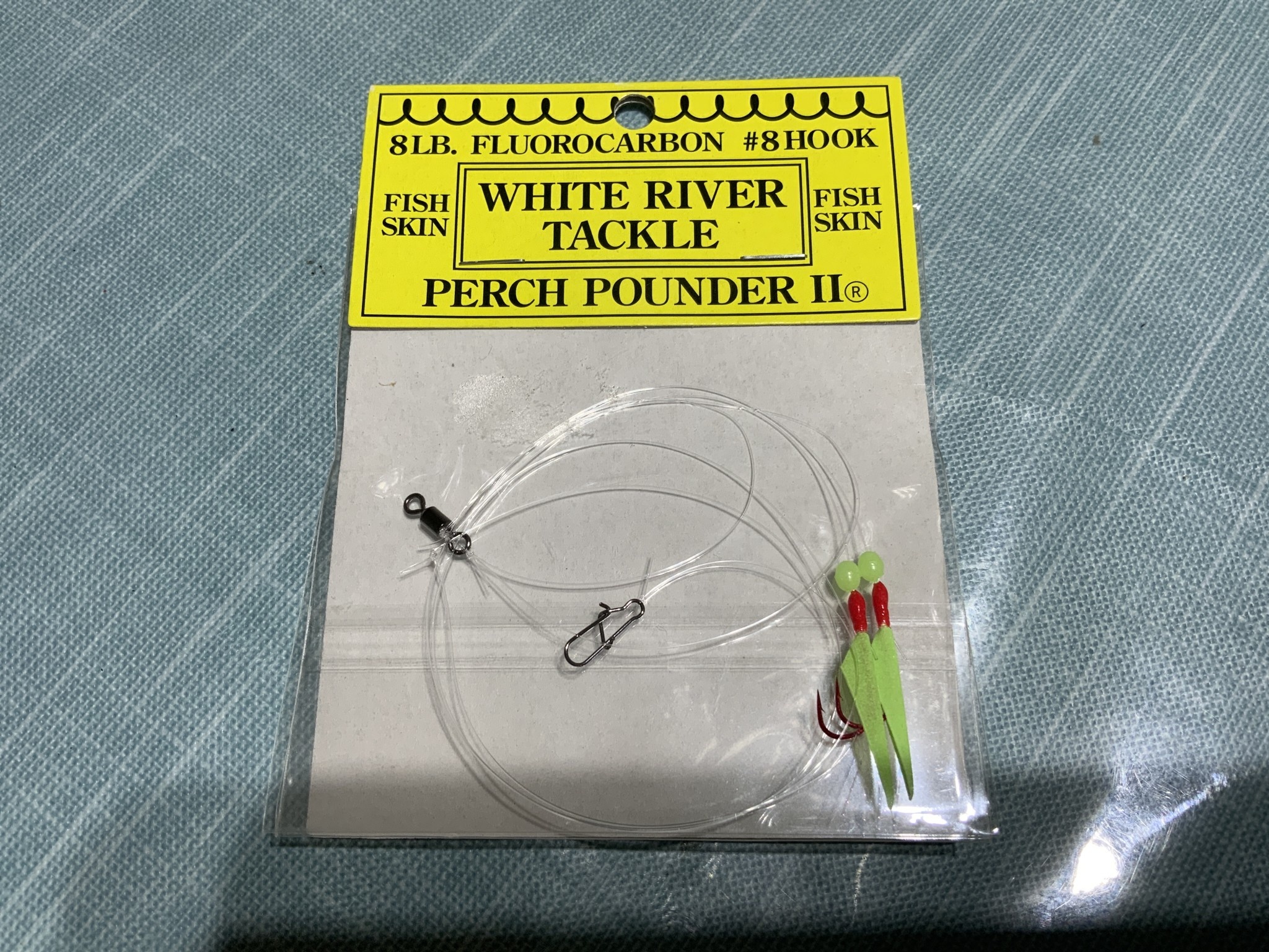 WHITE RIVER TACKLE PERCH POUNDER II - GLOW/RED HEAD - #8 HOOK