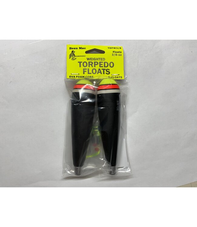 Beau Mac Float Torpedo EVA Wtg'd floats 3/8-oz 2pk