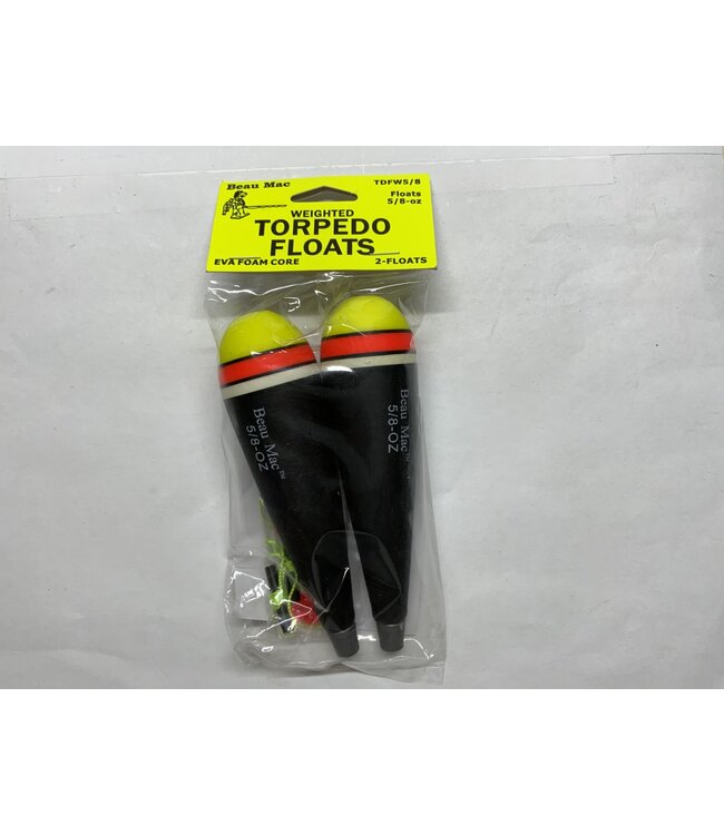 Beau Mac Float Torpedo EVA Wtg'd floats 5/8-oz 2pk