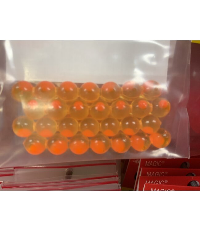 Lick-Em-Lures Candy Egg Chain 8mm 4 chains of 7 eggs = 28 eggs Chartreuse Yellow/Orange