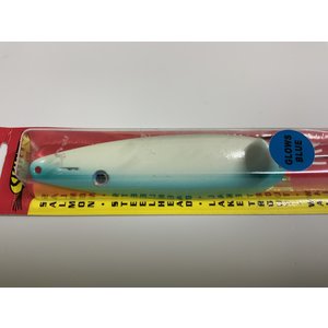 DEATH WISH LURES SKIRT CHASER - 4 1/2” MAGNUM. BLUE MOON GLOW