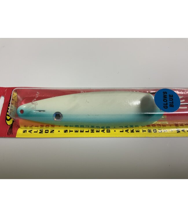 DEATH WISH LURES SKIRT CHASER - 4 1/2” MAGNUM. BLUE MOON GLOW