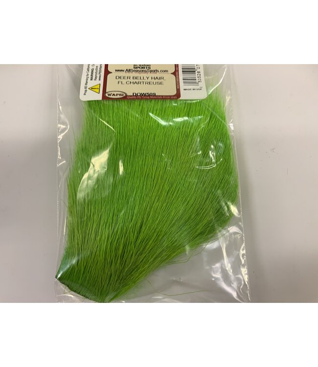 Wapsi (DOW509) DEER BELLY HAIR, FL CHARTREUSE