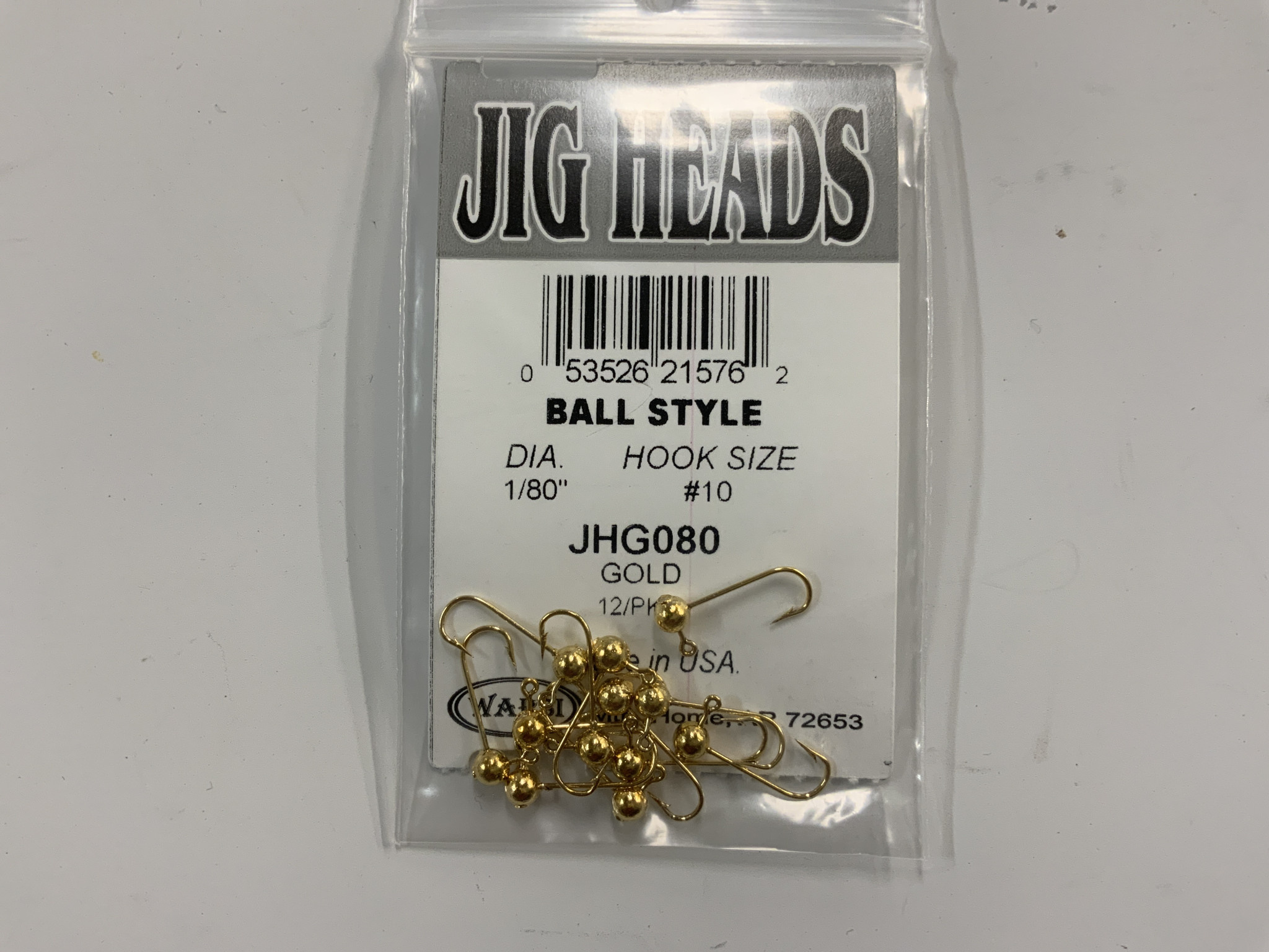 JIG HEADS BALL STYLE, 1/80, GOLD