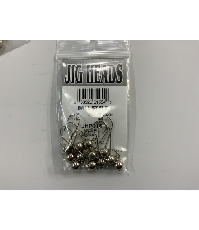 Wapsi JIG HEADS BALL STYLE, 1/16, NICKEL JHP016
