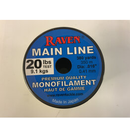 Raven RAVEN 20 LBS MAIN LINE, 1/8LB SPOOL, HI-VIS YELLOW