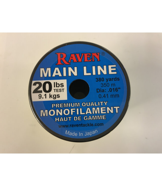 Raven RAVEN 20 LBS MAIN LINE, 1/8LB SPOOL, HI-VIS YELLOW