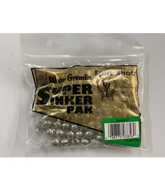 ZSPSS-3  WATER GREMLIN GREEN-TIN SPLIT SHOT SZ 3 REMVABLE 115/BG