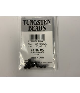 Wapsi TUNGSTEN BOMB.BEADS, 3/16" BLACK NICKEL (EYTB7100)