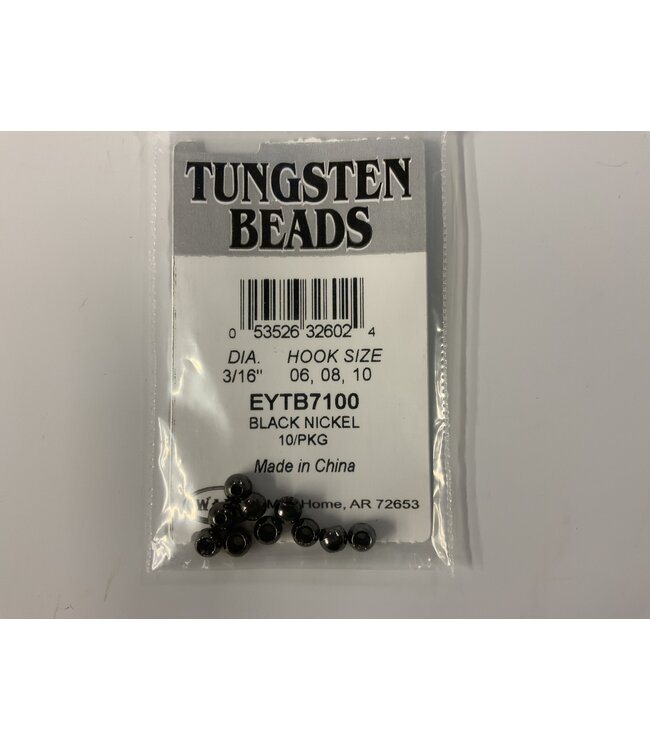 Wapsi TUNGSTEN BOMB.BEADS, 3/16" BLACK NICKEL (EYTB7100)