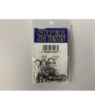 Wapsi (JHS032) SUPER JIG HEADS, 1/32 PLAIN. 10pk.