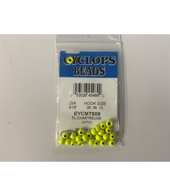 Wapsi (EYCM7509) PAINTED CYCLOPS BEADS, 3/16" FL CHARTREUSE