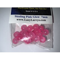 7MM LAZY LARRY'S BEADS SIZZLING PINK GLOW
