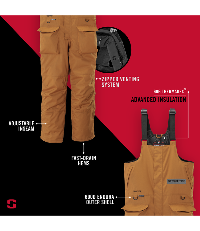 Striker Ice STRIKER ICE TREKKER BIB BROWN XL