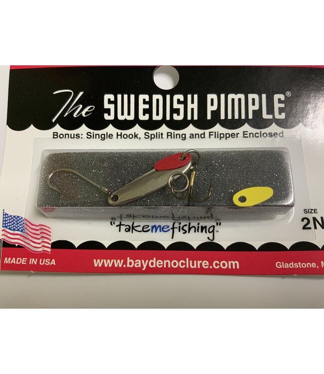 BAY DE NOC LURE CO. SWEDISH PIMPLE #2 1"" 1/10oz, NICKEL