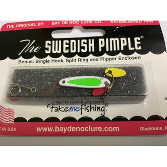 BAY DE NOC LURE CO. SWEDISH PIMPLE SZ 2 WP KELLY GREEN