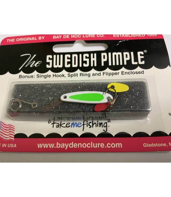 BAY DE NOC LURE CO. SWEDISH PIMPLE SZ 2 WP KELLY GREEN