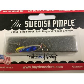 BAY DE NOC LURE CO. SWEDISH PIMPLE SIL/BLUE 1' 1/10OZ