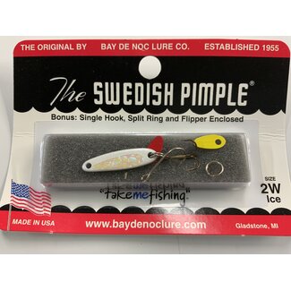 BAY DE NOC LURE CO. SWEDISH PIMPLE #2 WHITE ICE 1' 1/10oz