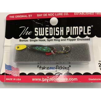 BAY DE NOC LURE CO. SWEDISH PIMPLE #2 BLACK ICE 1' 1/10OZ