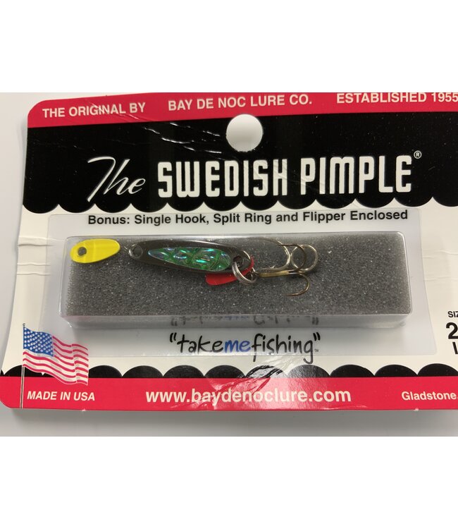 BAY DE NOC LURE CO. SWEDISH PIMPLE #2 BLACK ICE 1' 1/10OZ