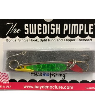 BAY DE NOC LURE CO. SWEDISH PIMPLE 3 SIL/CHART 1 1/2' 1/5OZ