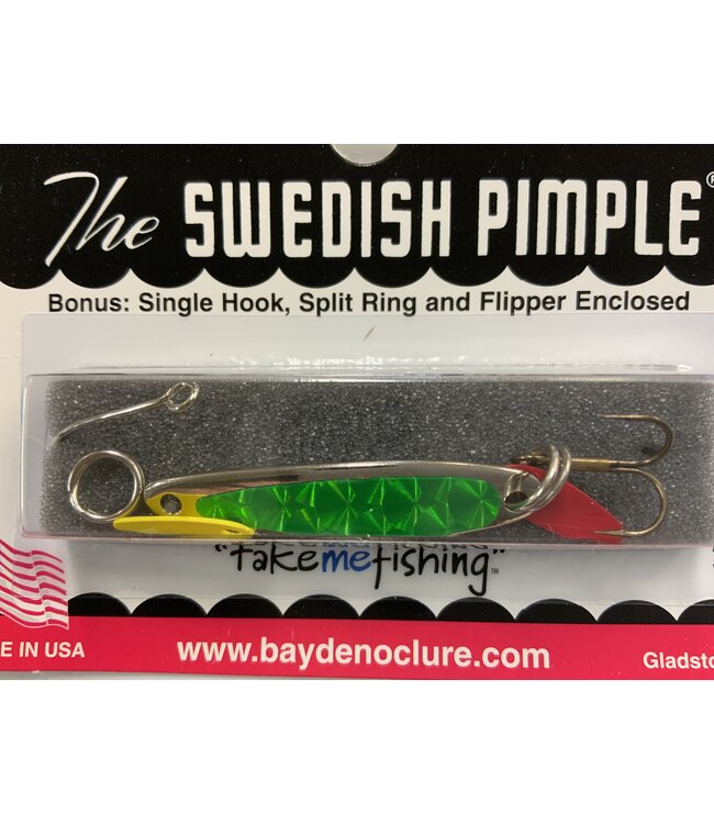 BAY DE NOC LURE CO. SWEDISH PIMPLE 3 SIL/CHART 1 1/2' 1/5OZ